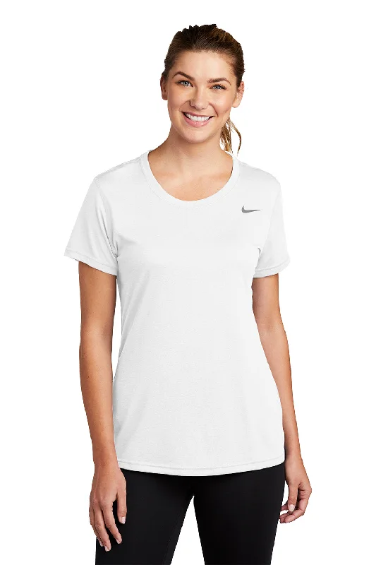 durable adventure t-shirts -Nike Womens Team rLegend Dri-Fit Moisture Wicking Short Sleeve Crewneck T-Shirt - White