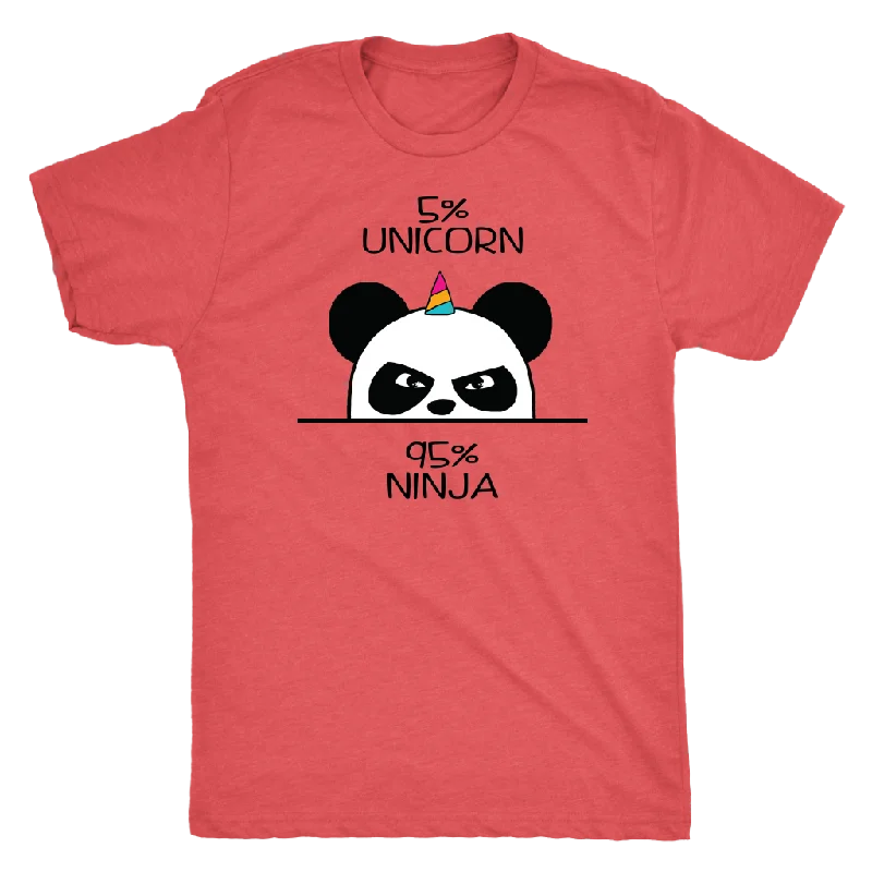 cropped trendy t-shirts -NINJA UNICORN PANDA Men's Triblend T-Shirt