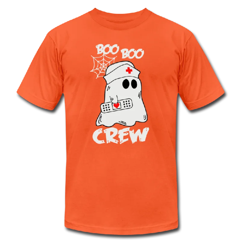 plush long t-shirts -NURSE BOO BOO CREW Unisex Jersey T-Shirt by Bella + Canvas