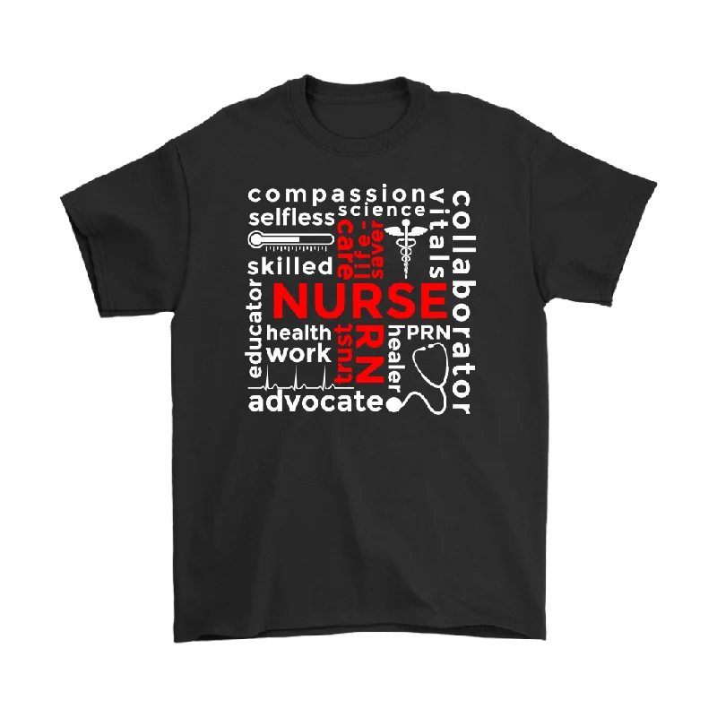 laid-back weekend t-shirts -NURSE Words Subway Typography RED CROSS Unisex T-Shirt