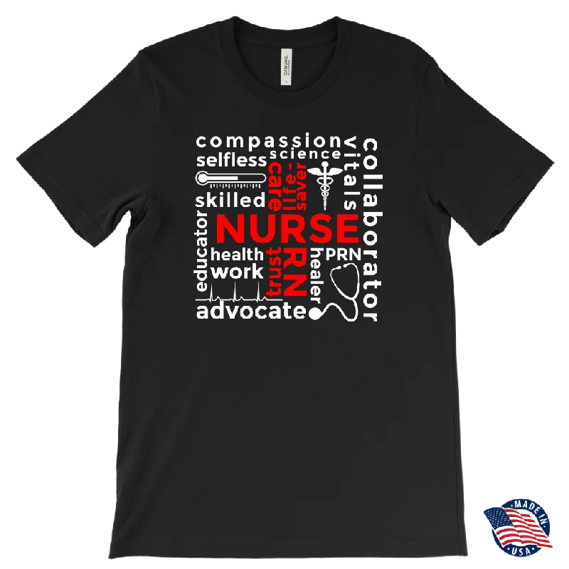 smart tailored t-shirts -NURSE Words Subway Typography RED CROSS Men's T-Shirt