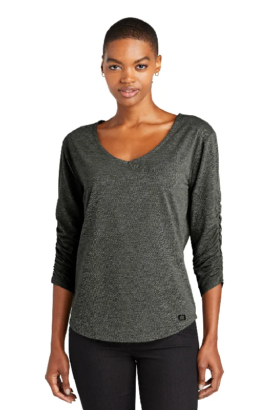 green luxe t-shirts -Ogio Womens Evolution Moisture Wicking 3/4 Sleeve V-Neck T-Shirt - Tarmac Grey