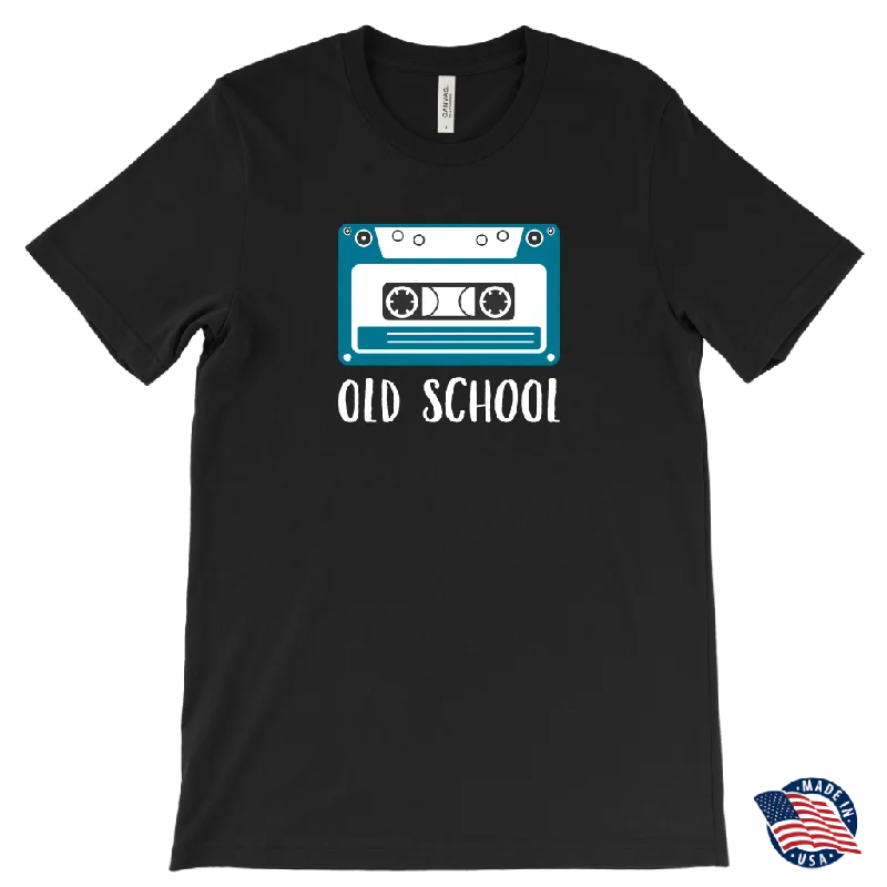 elastic rib t-shirts -OLD SCHOOL Cassette Tape Design Men's T-Shirt