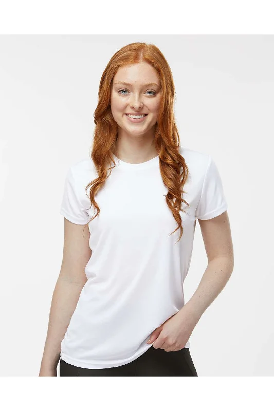 snug winter t-shirts -Paragon Womens Islander Performance Moisture Wicking Short Sleeve Crewneck T-Shirt - White