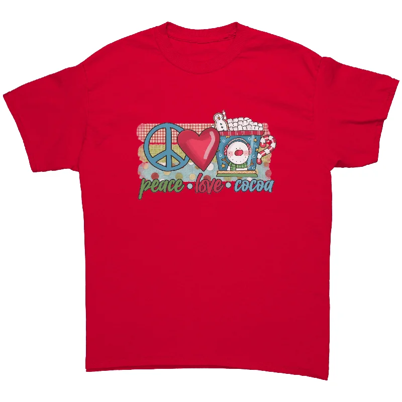 natural modal t-shirts -Peace Love Cocoa Christmas Design Unisex T-Shirt