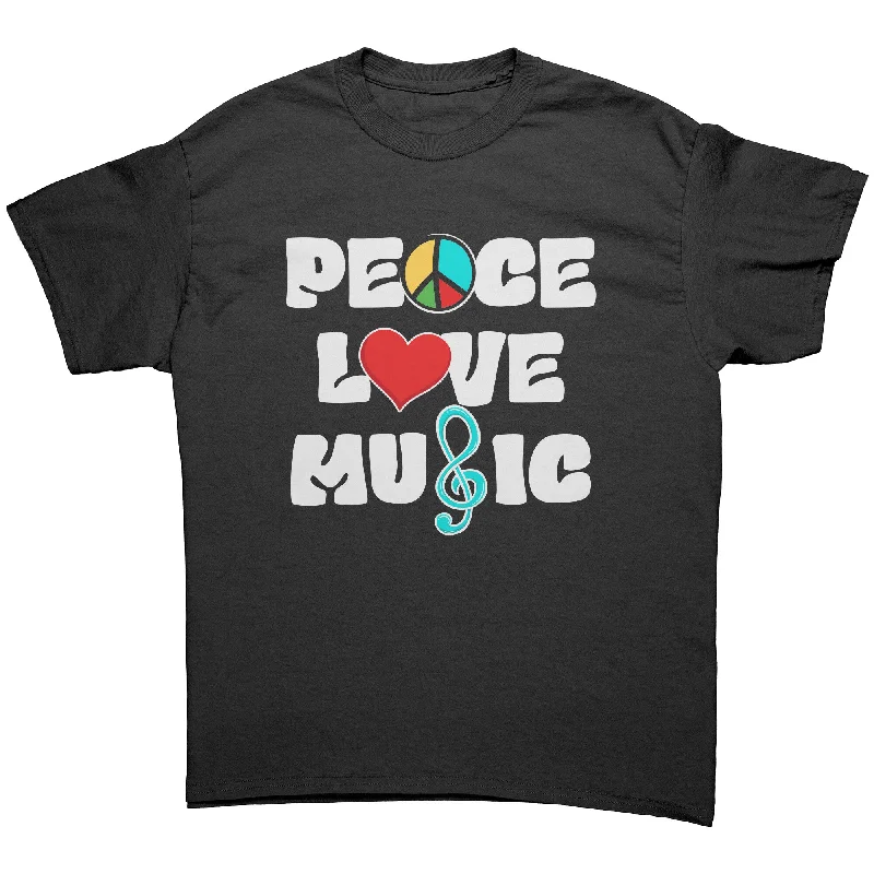 cropped trendy t-shirts -PEACE LOVE MUSIC Unisex T-Shirt