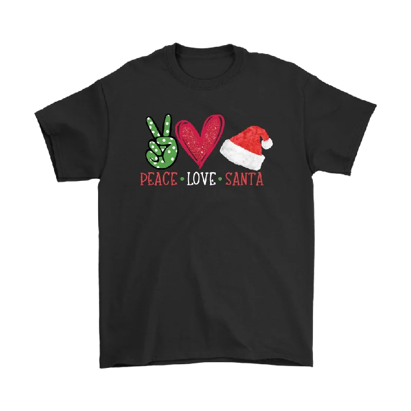 dry swift t-shirts -PEACE LOVE SANTA Unisex Christmas T-Shirt