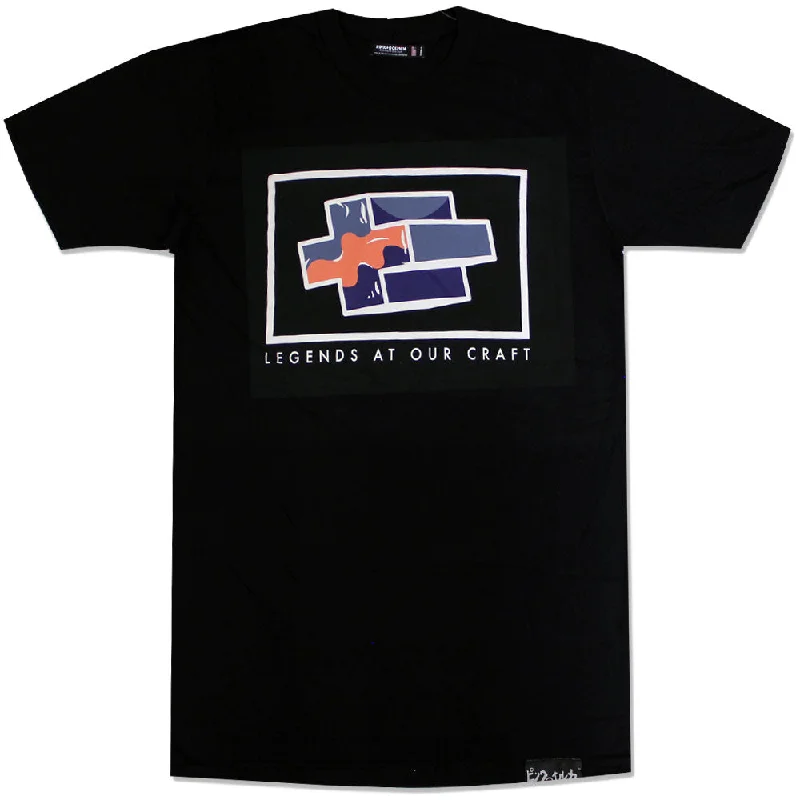 polished plain t-shirts -Pink Dolphin Cross Content T-Shirt Black