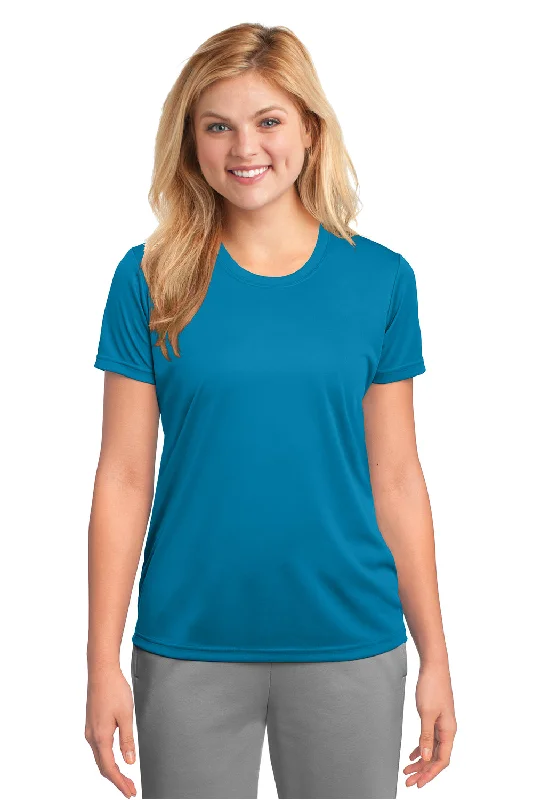 packing light t-shirts -Port & Company Womens Dry Zone Performance Moisture Wicking Short Sleeve Crewneck T-Shirt - Neon Blue - Closeout