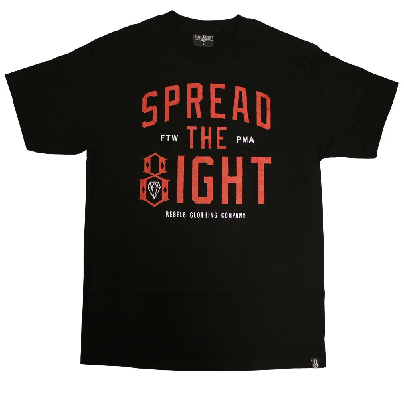 winter snug t-shirts -Rebel8 Spread The Eight T-shirt Black