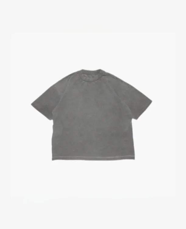 long comfy t-shirts -SIGNATURE BLANK T-SHIRT - WASHED GREY