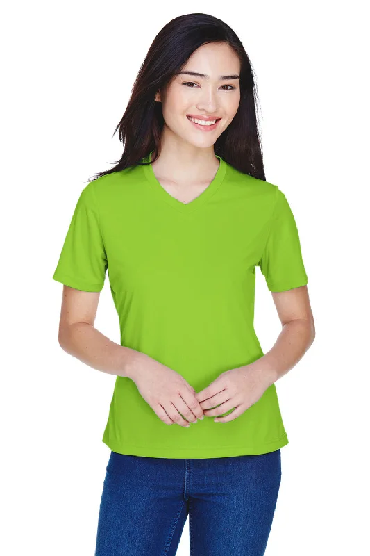 basic clean t-shirts -Team 365 Womens Zone Performance Moisture Wicking Short Sleeve V-Neck T-Shirt - Acid Green