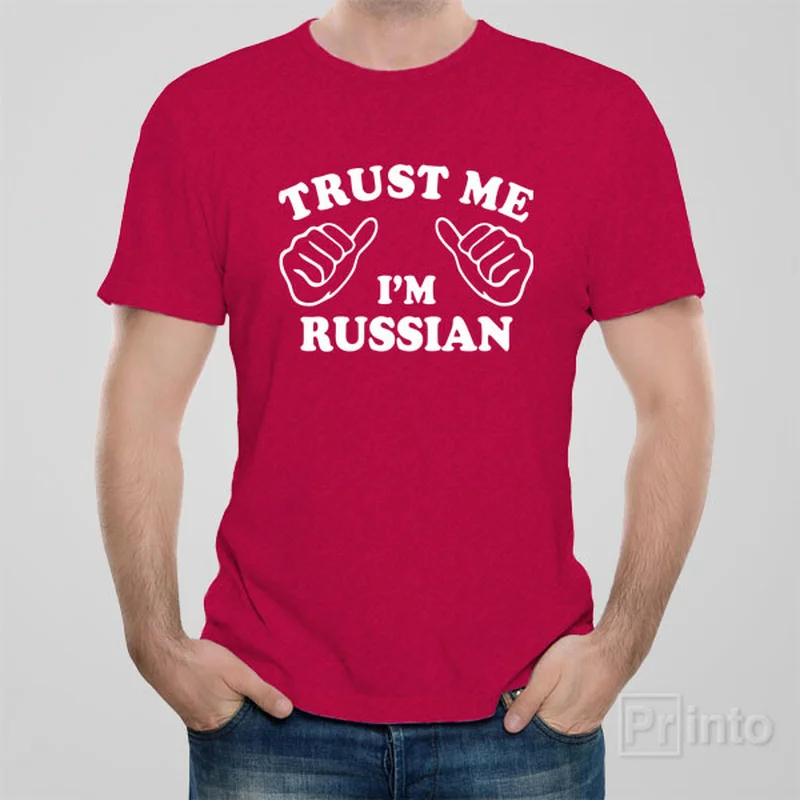 vintage roll neck t-shirts -Trust me - I am Russian - T-shirt