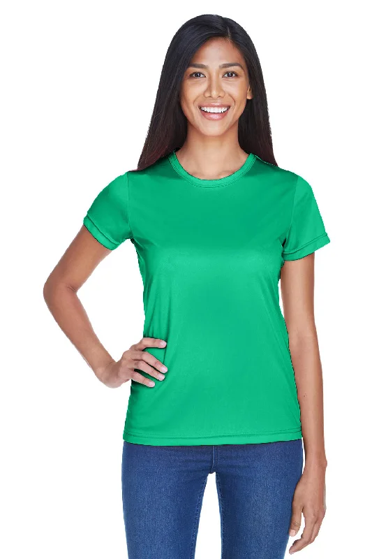 curved neck t-shirts -UltraClub Womens Cool & Dry Performance Moisture Wicking Short Sleeve Crewneck T-Shirt - Kelly Green