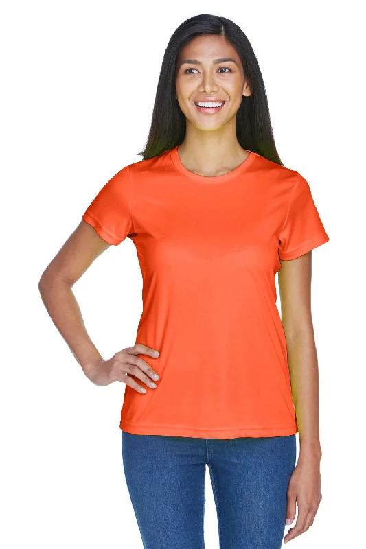 textured cozy t-shirts -UltraClub Womens Cool & Dry Performance Moisture Wicking Short Sleeve Crewneck T-Shirt - Orange