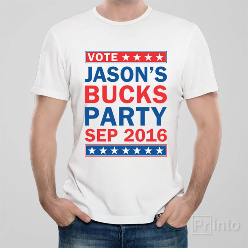 tough training t-shirts -Vote for bucks party - T-shirt