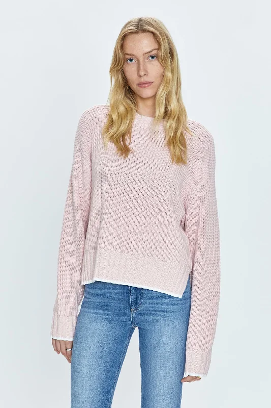 alpaca pullover sweaters for office -Adina Sweater - Icy Pink