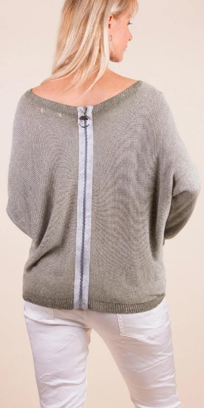 alpaca pullover sweaters with patch pockets -Argento Sweater