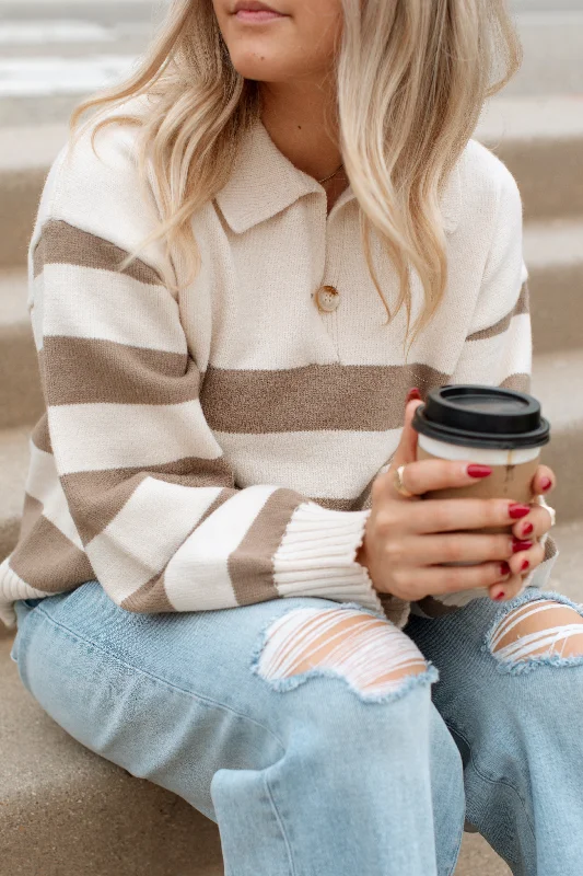 heavy striped pullover sweaters -Brea Sweater