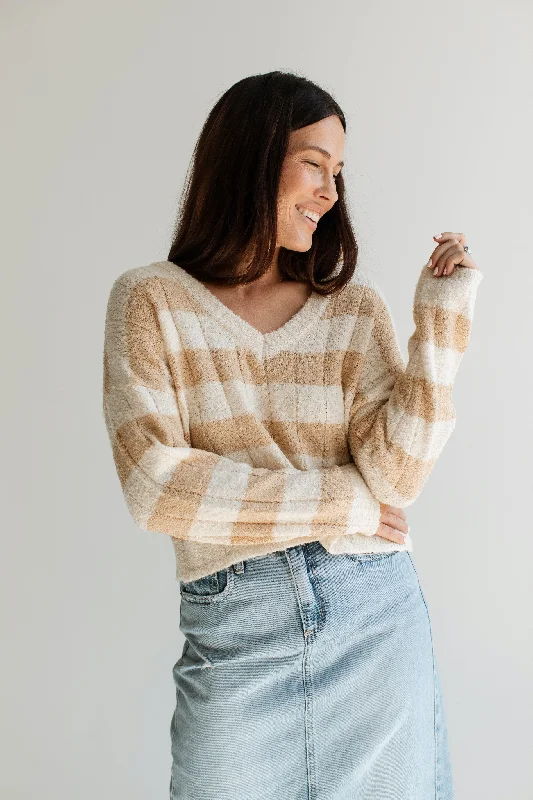 mixed ribbed pullover sweaters -Celeste Sweater