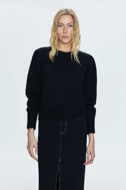 comfy mock-neck pullover sweaters -Colette Sweater - Noir