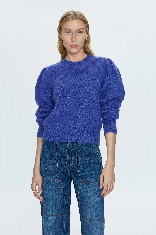 loose striped pullover sweaters -Colette Sweater - Periwinkle