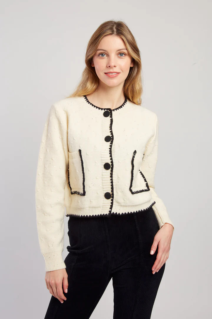 warm mock-neck pullover sweaters -Dalaba Sweater - Ecru