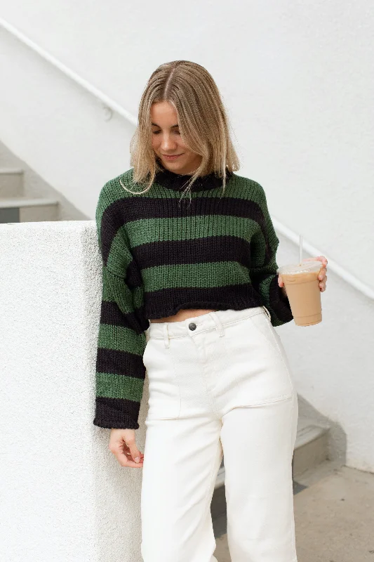 plush mock-neck pullover sweaters -Everett Cropped Sweater