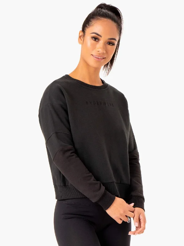 chevron striped pullover sweaters -Hybrid Pullover Jumper - Black/Charcoal