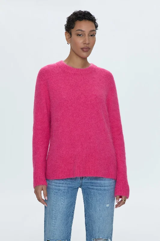 open-knit mohair pullover sweaters -Ivy Sweater - Hot Pink