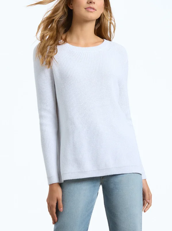 cropped mock-neck pullover sweaters -EMMA COTTON CREW NECK SWEATER