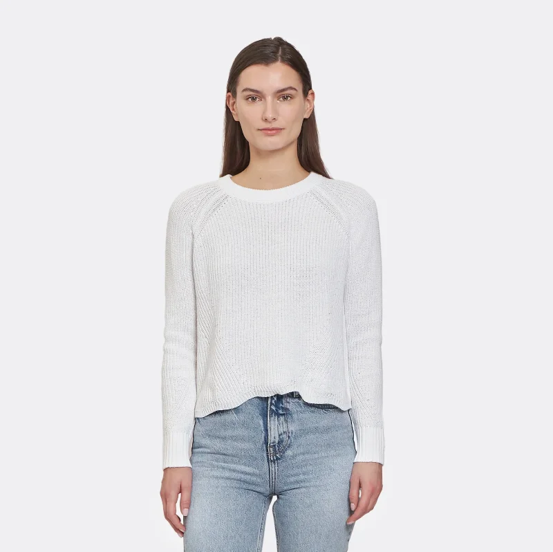 mock ribbed pullover sweaters -SCALLOP SHAKER SWEATER