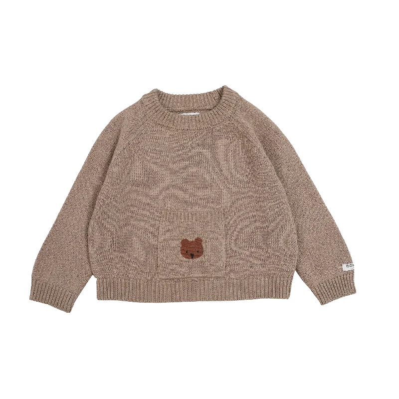 heavy ribbed pullover sweaters -Qoeke Sweater | Bear | Hazelnut