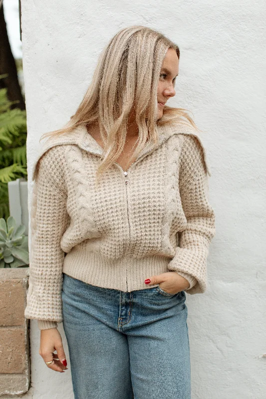 bold knit mock-neck pullover sweaters -Mendocino Sweater