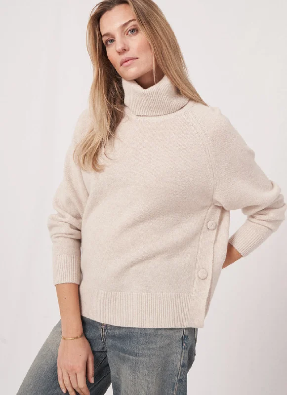 tribal knit mohair pullover sweaters -Merino Wool Turtleneck Sweater