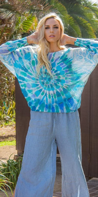 extended alpaca pullover sweaters -Donatella Tie Dye Sweater