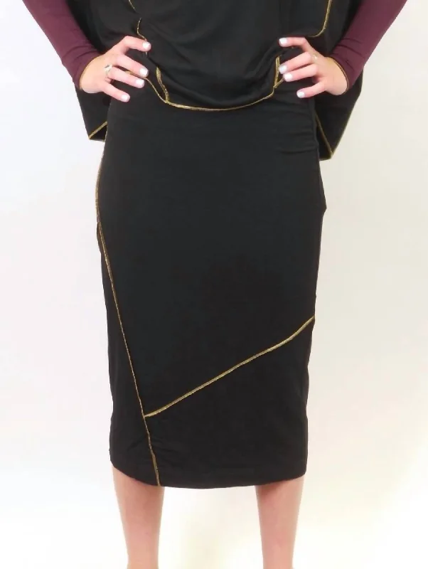 striped bright skirts -Etsu Skirt In Black/gold