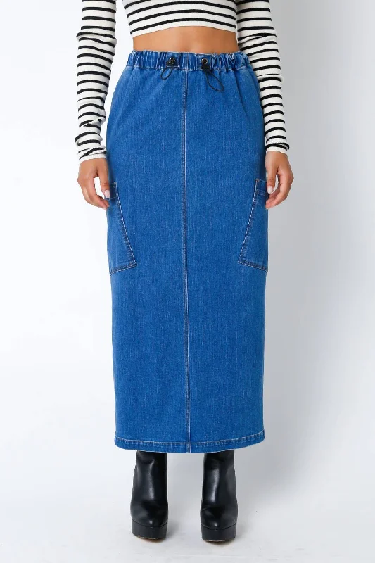 sustainable bamboo skirts -Parachute Skirt In Denim