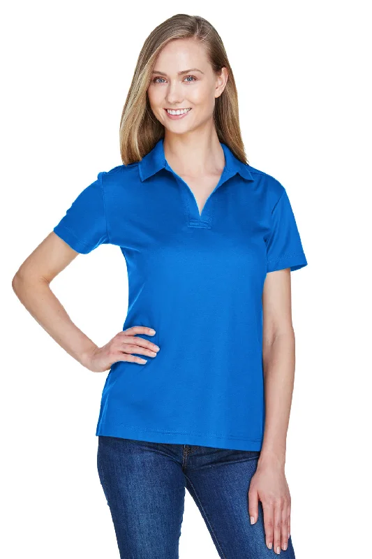 chill everyday blouses & shirts -Devon & Jones Womens CrownLux Performance Moisture Wicking Short Sleeve Polo Shirt - French Blue