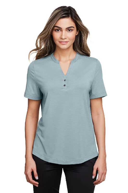 hemp green blouses & shirts -North End Womens Jaq Performance Moisture Wicking Short Sleeve Polo Shirt - Opal Blue