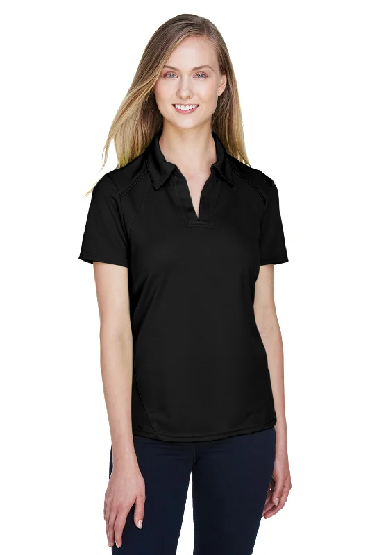 tailored smart blouses & shirts -North End Womens Sport Red Performance Moisture Wicking Short Sleeve Polo Shirt - Black