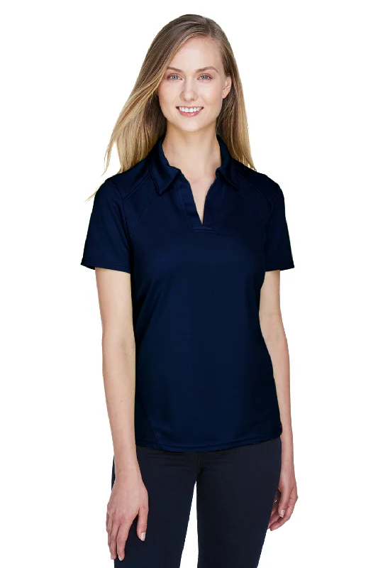 strong work blouses & shirts -North End Womens Sport Red Performance Moisture Wicking Short Sleeve Polo Shirt - Night Blue