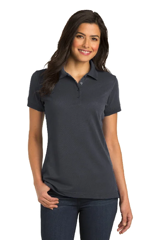 solid professional blouses & shirts -Port Authority Womens 5-in-1 Performance Moisture Wicking Short Sleeve Polo Shirt - Slate Grey - Closeout