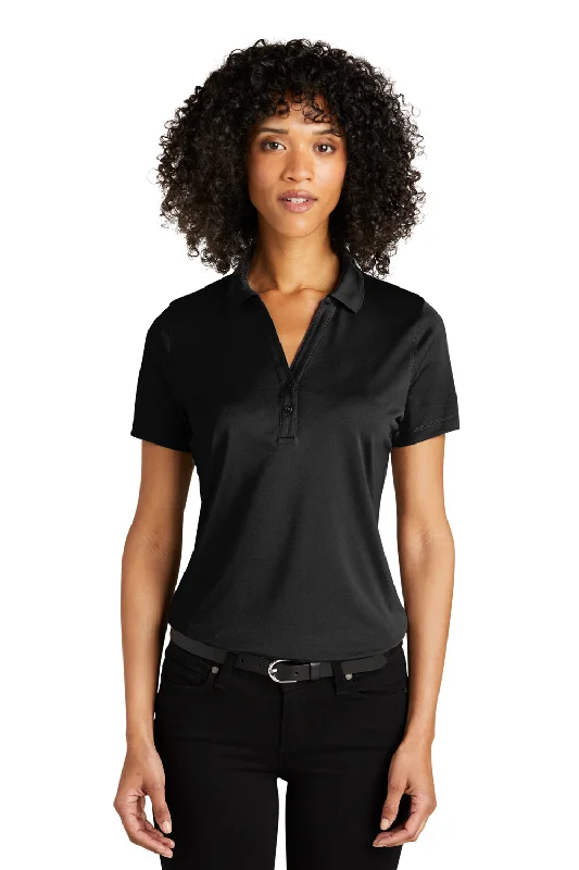 tough adventure blouses & shirts -Port Authority Womens C-Free Performance Moisture Wicking Short Sleeve Polo Shirt - Deep Black