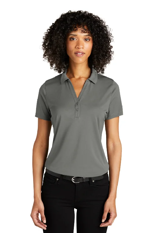 fun asymmetrical blouses & shirts -Port Authority Womens C-Free Performance Moisture Wicking Short Sleeve Polo Shirt - Smoke Grey