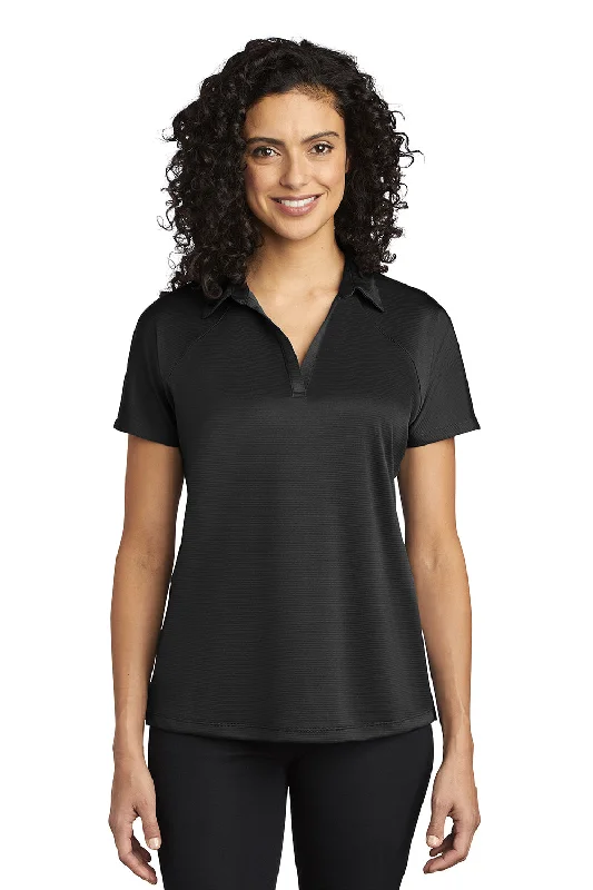 clean basic blouses & shirts -Port Authority Womens Crossover Moisture Wicking Short Sleeve Polo Shirt - Black