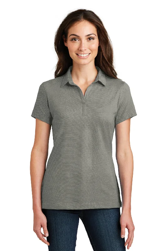 iconic retro blouses & shirts -Port Authority Womens Meridian Short Sleeve Polo Shirt - Monument Grey - Closeout