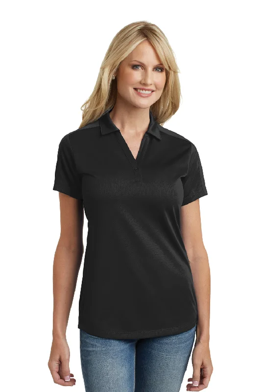 adventure durable blouses & shirts -Port Authority Womens Moisture Wicking Short Sleeve Polo Shirt - Black