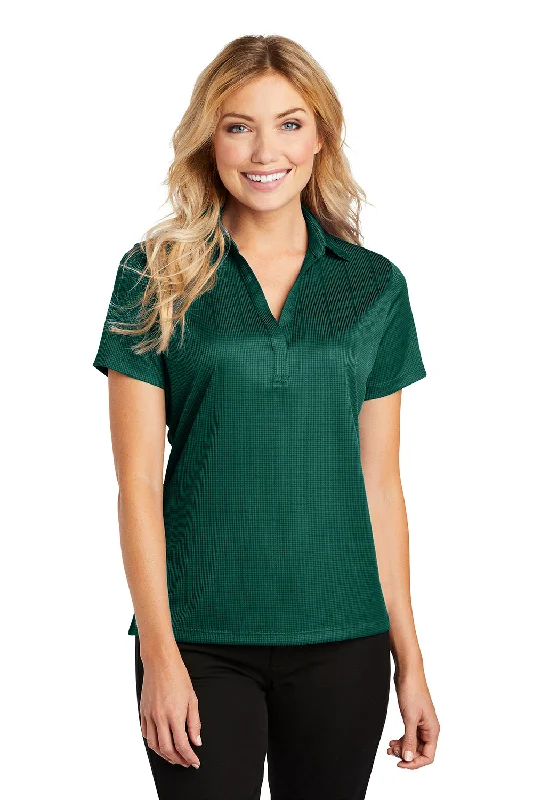 plaid timeless blouses & shirts -Port Authority Womens Performance Moisture Wicking Short Sleeve Polo Shirt - Green Glen