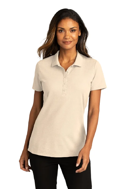 iconic print blouses & shirts -Port Authority Womens React SuperPro Snag Resistant Short Sleeve Polo Shirt - Ecru